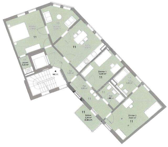 4 Raumwohnung in zentraler Lage mit Balkon, 99084 Erfurt, Wohnung